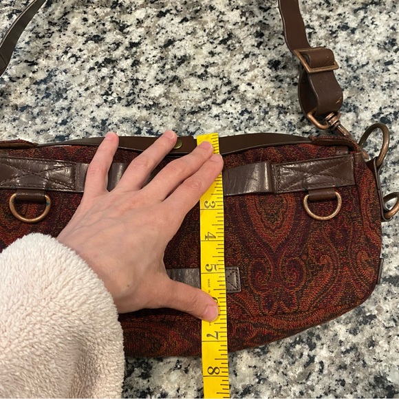 Vintage Cynthia Rowley Tapestry Purse Leather - Picture 8 of 8